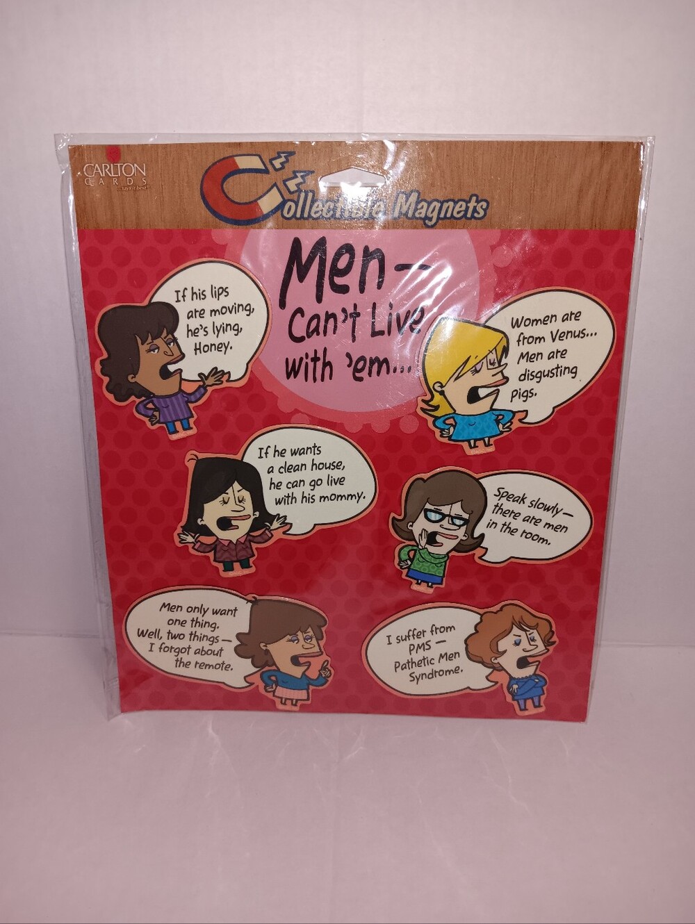 Carlton Cards Humorous Fridge 'Men Can't Live With 'Em' - Caption Message Magnet